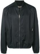 Roberto Cavalli Sleeve Logo Patch Bomber Jacket - Black