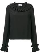 Moschino Frilled Long-sleeved Blouse - Black