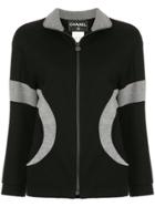 Chanel Vintage Contrasting Detailing Zipped Jacket - Black
