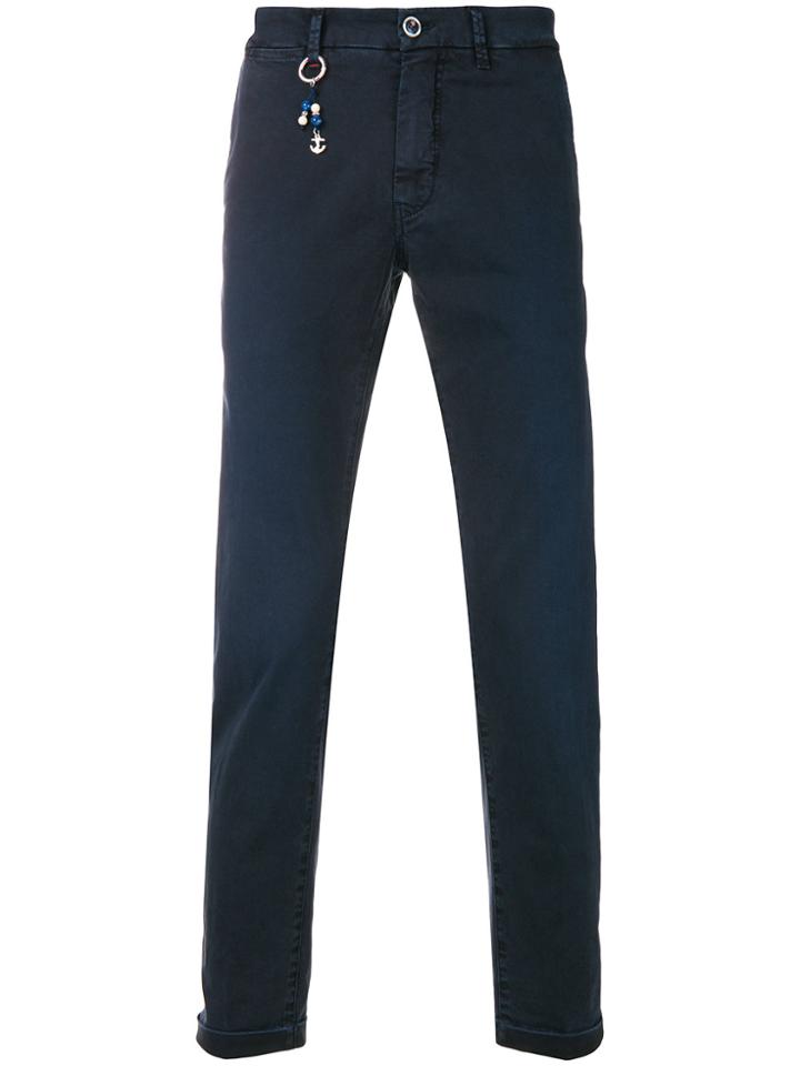 Re-hash Slim Fit Cropped Trousers - Blue