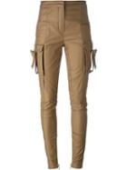 Balmain Skinny Trousers, Women's, Size: 42, Brown, Cotton/spandex/elastane
