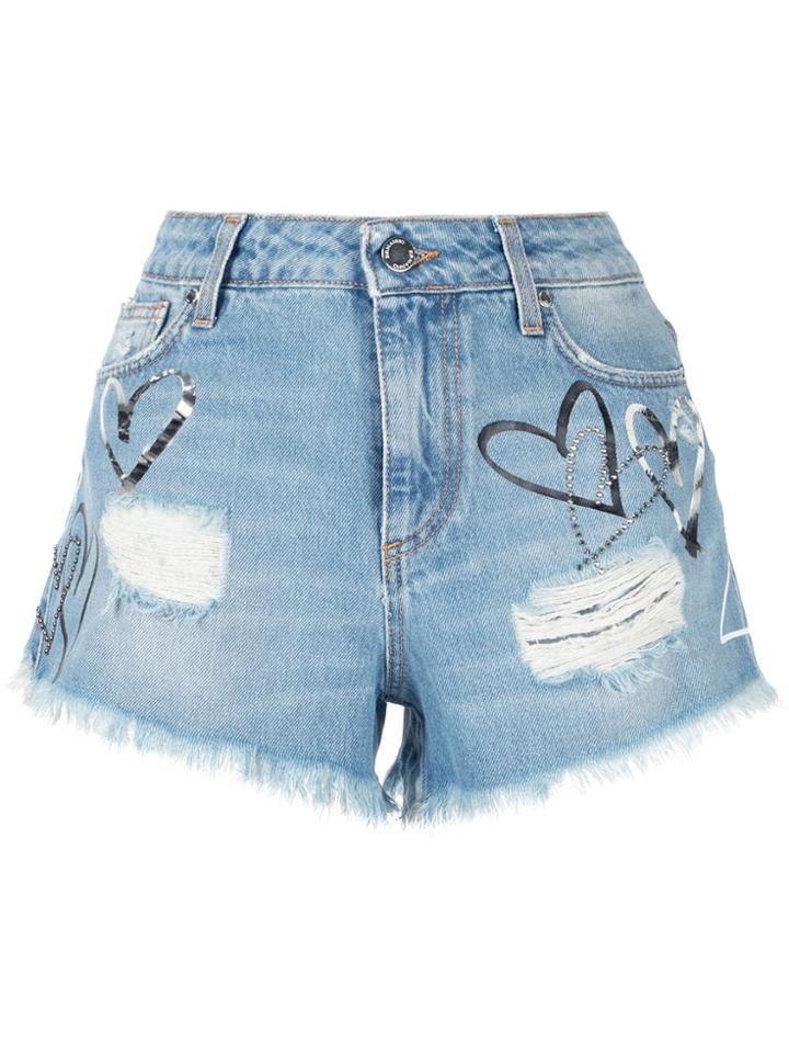 Ermanno Scervino Heart Print Shorts - Blue