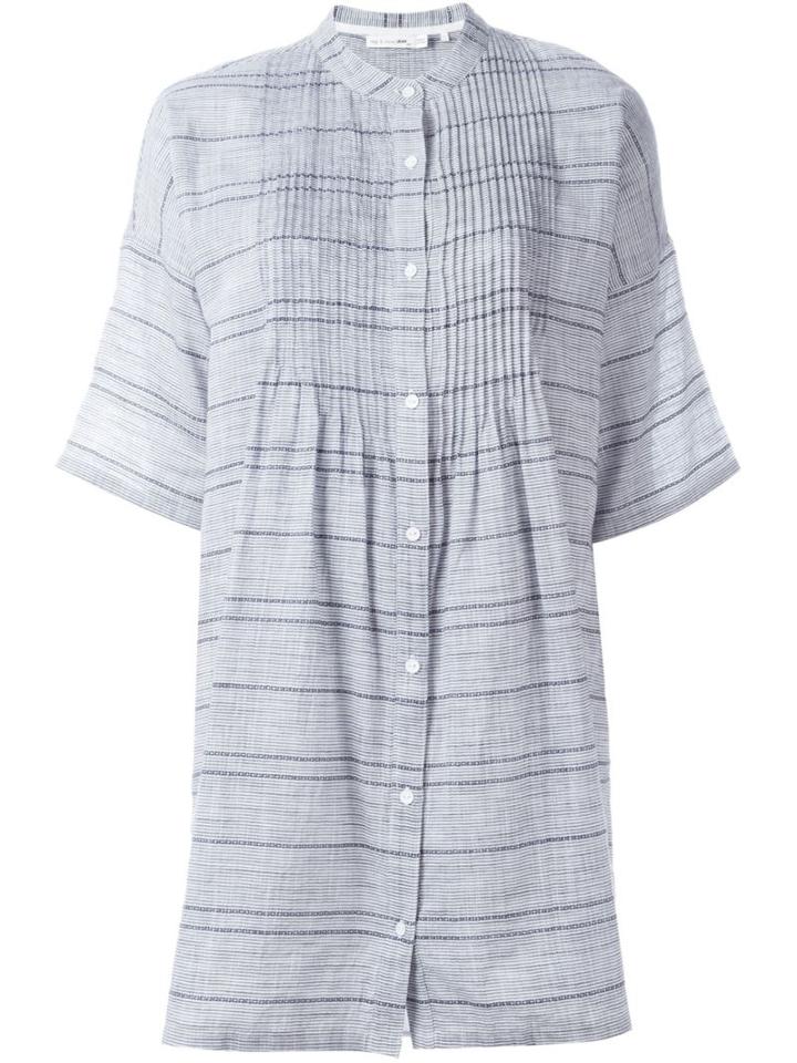 Rag & Bone Striped Shirt Dress, Women's, Size: Medium, Blue, Cotton