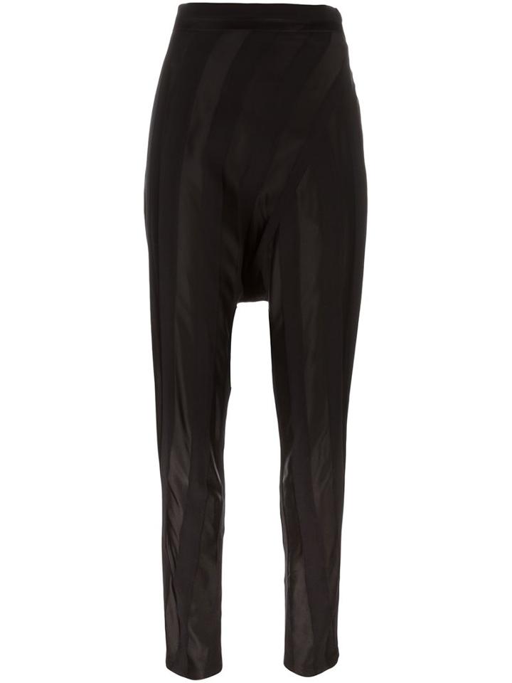 Masnada High-rise Drop-crotch Trousers, Women's, Size: 40, Black, Viscose