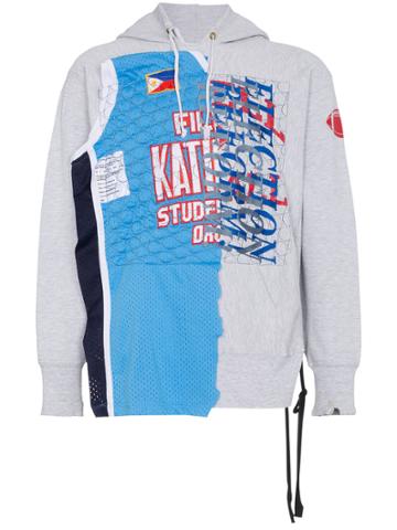 Election Reform Embroidered Baseball Cotton Blend Hoodie - Grey
