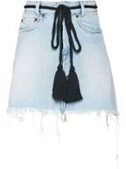 Miu Miu Rope Waist Denim Skirt - Blue
