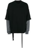 Unravel Project Layered Oversized Sweatshirt - Black