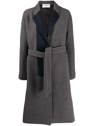 Coperni Stripe Panel Coat - Grey