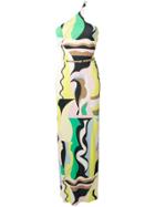 Emilio Pucci Vallarius Print Asymmetric Sleeveless Dress - Green