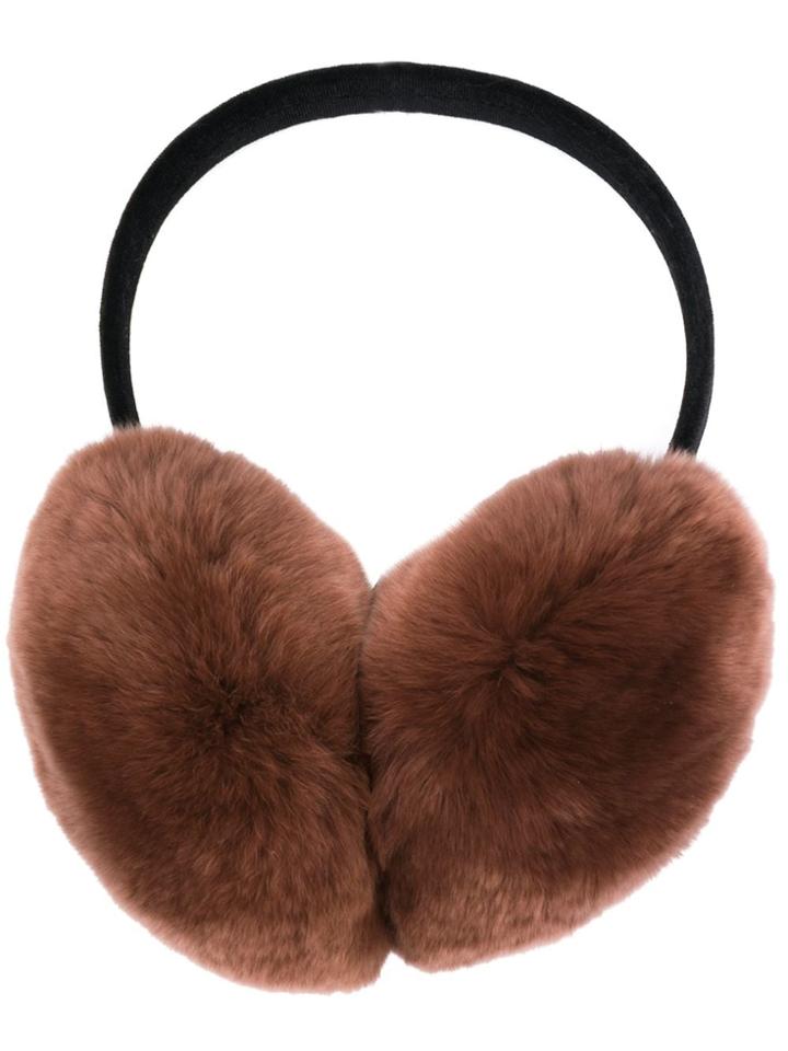 Liska Textured Ear Muffs - Brown