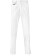 Dolce & Gabbana Embroidered Crown Chinos, Men's, Size: 54, White, Cotton/spandex/elastane