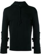 Comme Des Garçons Homme Plus Buckled Sleeve Hoodie, Men's, Size: Small, Black, Cotton