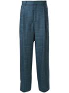 E. Tautz Check-print Tailored Trousers - Blue