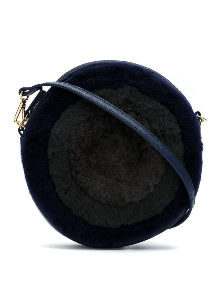 Serpui Leather Fur Clutch - Blue