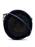 Serpui Leather Fur Clutch - Blue