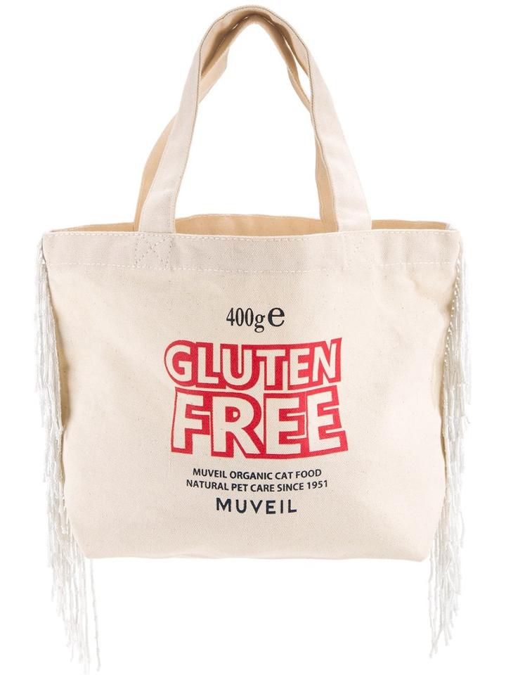 Muveil - 'gluten Free' Tote - Women - Cotton - One Size, Women's, White, Cotton