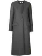 H Beauty & Youth Collarless Button Coat - Grey