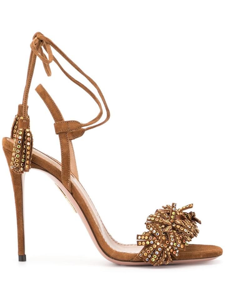 Aquazzura Wild Crystal Sandal 108 - Brown