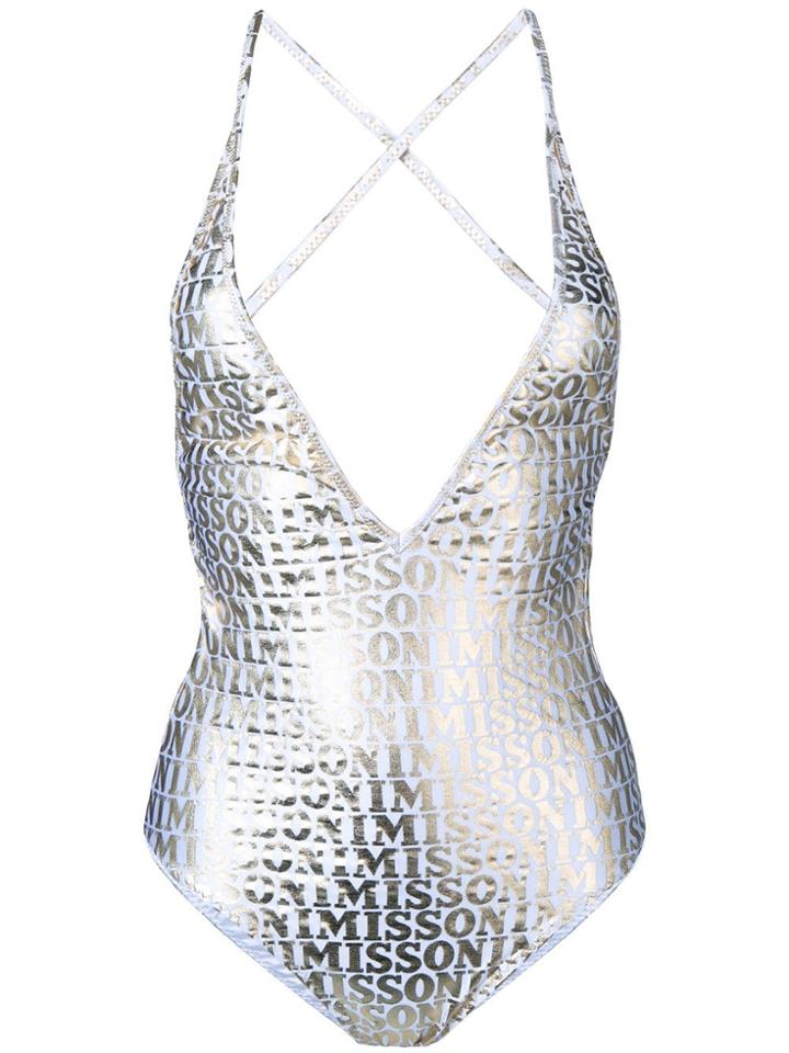 Missoni Mare Logo Printed One Piece - White