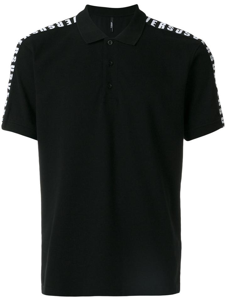 Versus - Logo Polo Shirt - Men - Cotton/polyamide/polyester/spandex/elastane - Xxl, Black, Cotton/polyamide/polyester/spandex/elastane