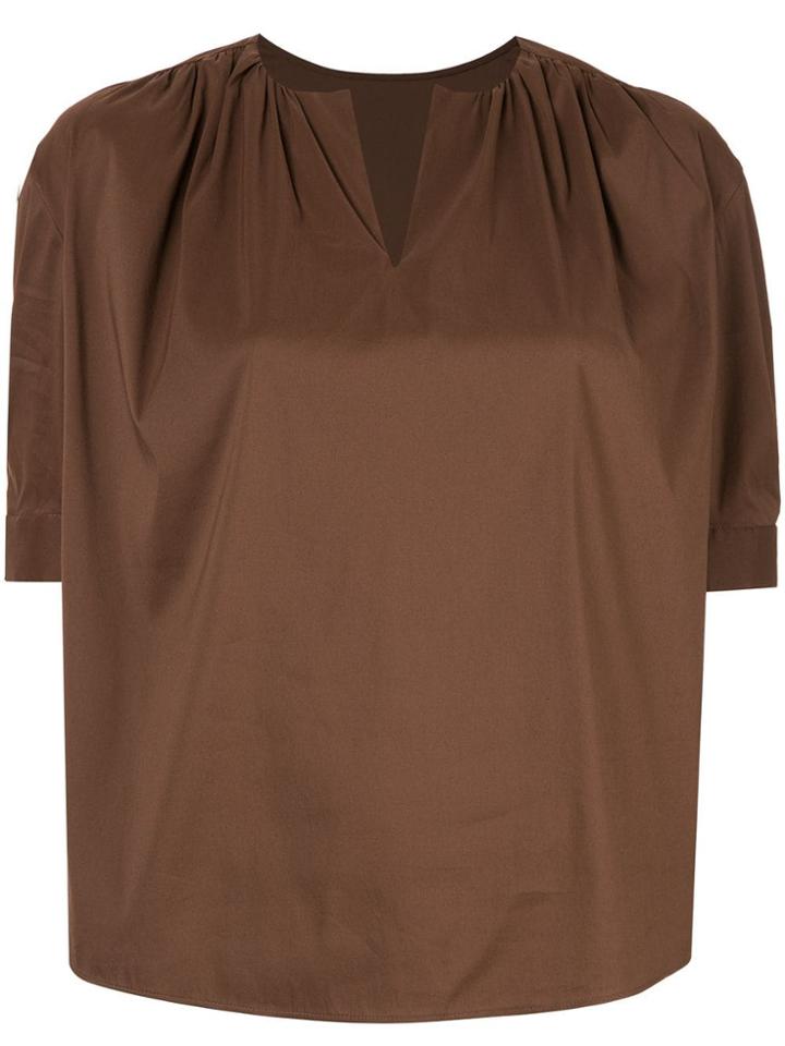 Tomorrowland V-neck Blouse - Brown