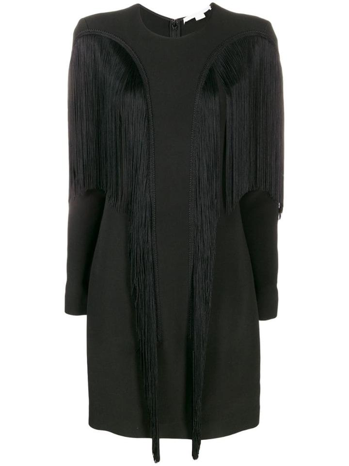 Stella Mccartney Fringed Fitted Dress - Black