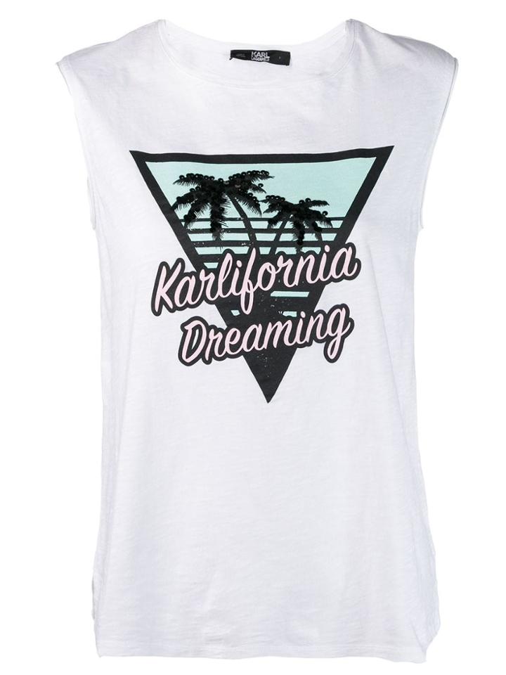 Karl Lagerfeld Karlifornia Tank Top - White