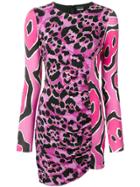 Just Cavalli Fitted Animal Print Dress - Pink