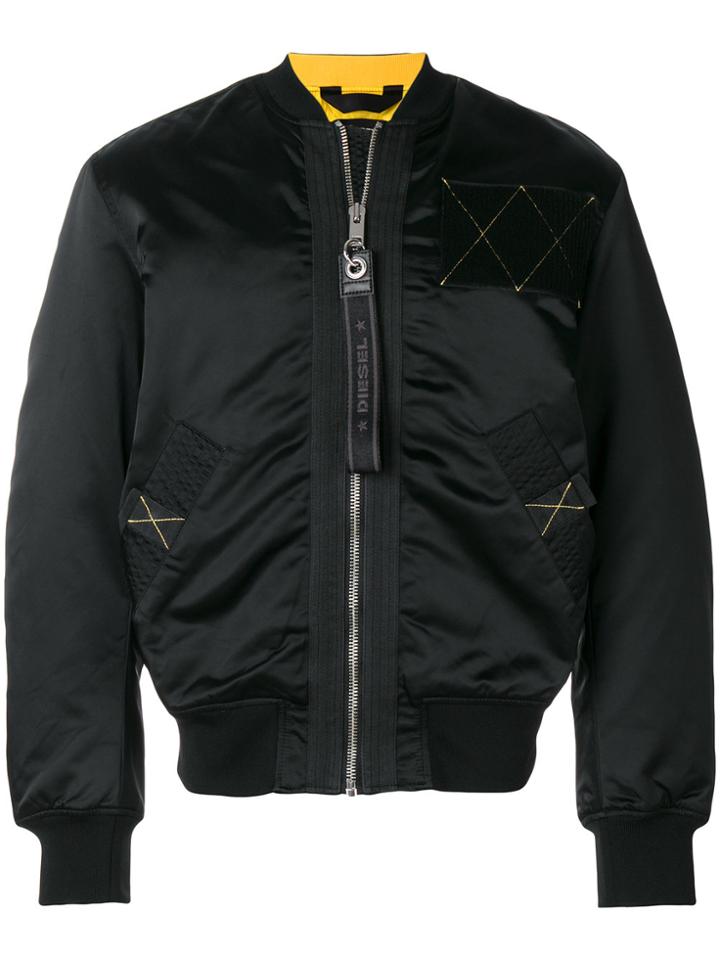 Diesel Tied Detail Bomber Jacket - Black