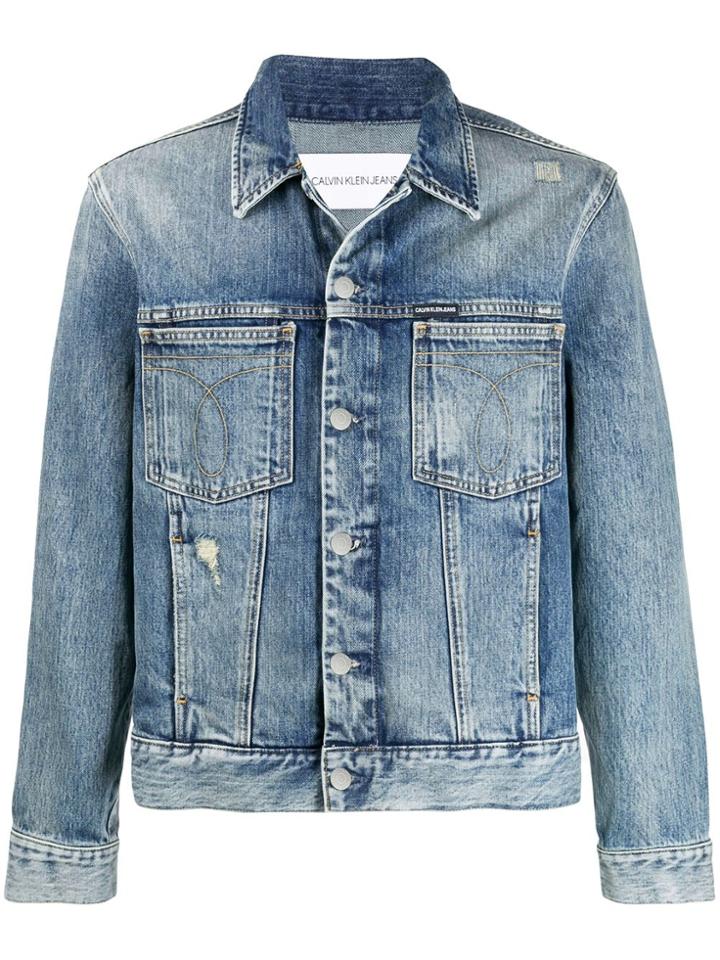 Calvin Klein Jeans Acid Wash Denim Jacket - Blue