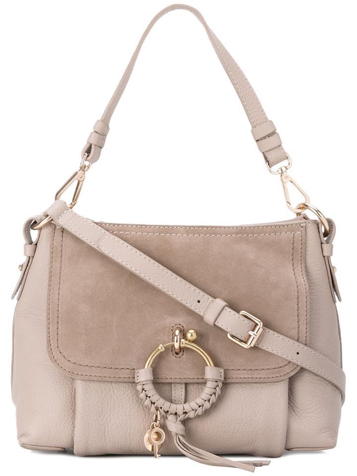 See By Chloé - Panel Tassel Shoulder Bag - Women - Calf Leather - One Size, Pink/purple, Calf Leather