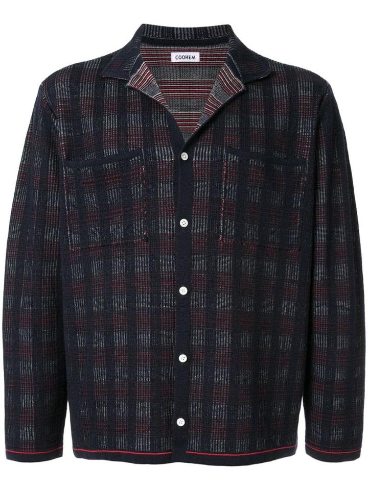 Coohem Micro Check Knit Shirt - Blue