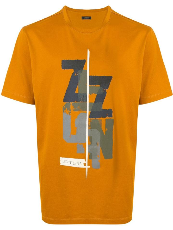 Ermenegildo Zegna Deconstructed Logo T-shirt - Orange