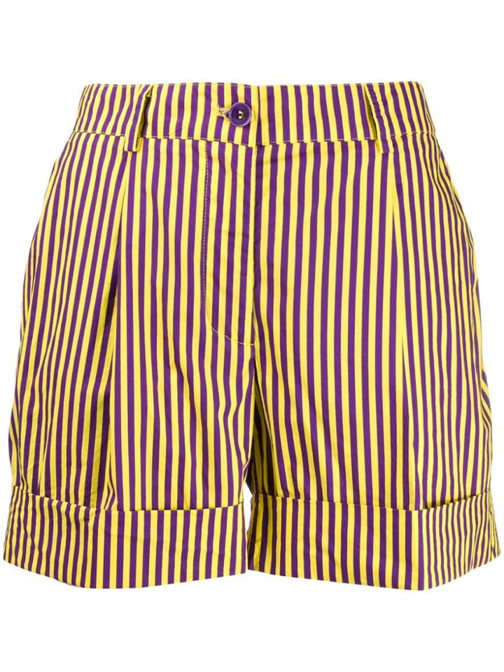 P.a.r.o.s.h. Striped Mini Shorts - Purple