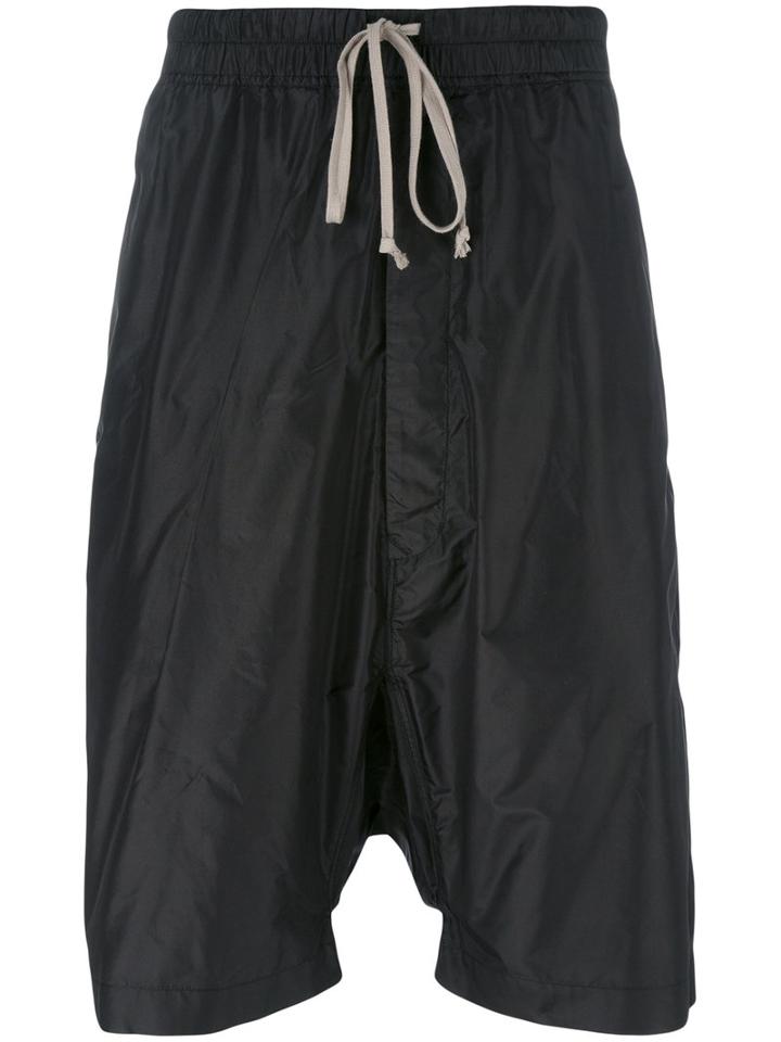 Rick Owens Drop-crotch Shorts, Men's, Size: 48, Black, Silk