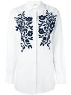 P.a.r.o.s.h. Embroidered Detail Shirt, Women's, Size: Medium, White, Cotton/spandex/elastane/viscose