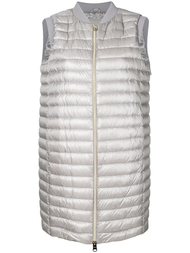 Herno Down Filled Mid Length Sleeveless Vest - Grey