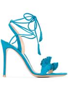 Gianvito Rossi Ruffle Trim Sandals - Blue