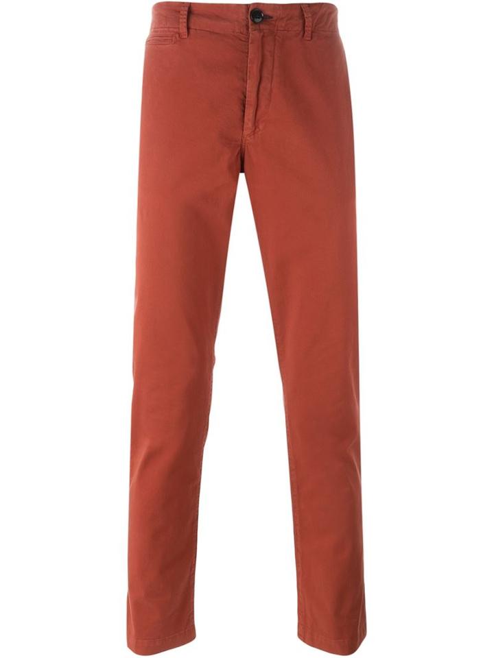 Paul Smith Jeans Slim Chino Trousers, Men's, Size: 34, Red, Cotton/spandex/elastane