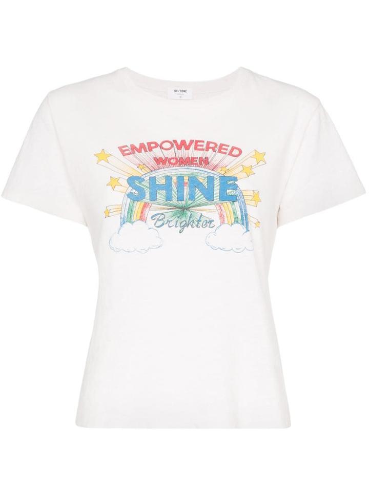 Re/done Shine Graphic Print T-shirt - White