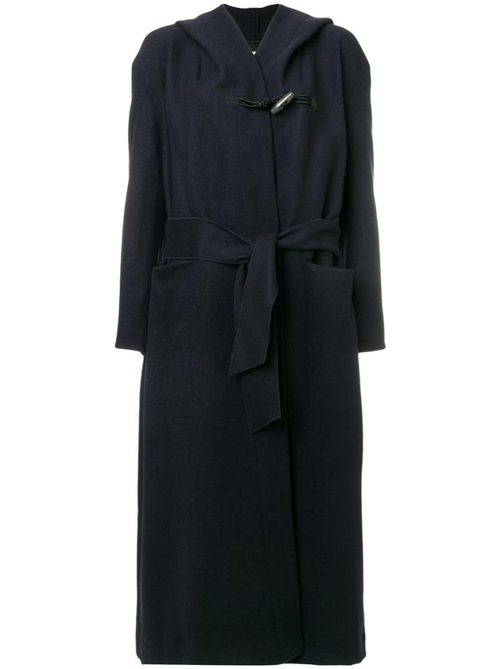 Forte Forte Hooded Long Coat - Blue