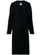 Christopher Esber - Draped Coat - Women - Silk/polyester/spandex/elastane - 12, Black, Silk/polyester/spandex/elastane