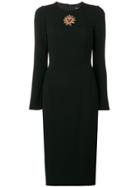 Dolce & Gabbana Logo Long-sleeve Midi Dress - Black