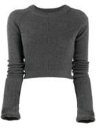 Prada Cropped Knit Cashmere Top - Grey