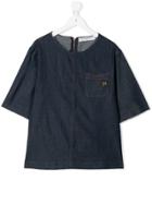 Philosophy Di Lorenzo Serafini Kids Loose-fit Denim Blouse - Blue