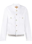 Alexandre Vauthier Strass Detail Denim Jacket - White