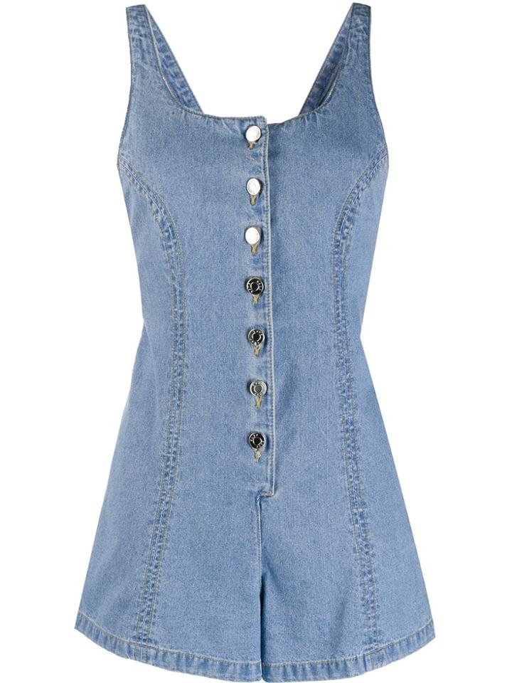 Sjyp Denim Romper - Blue