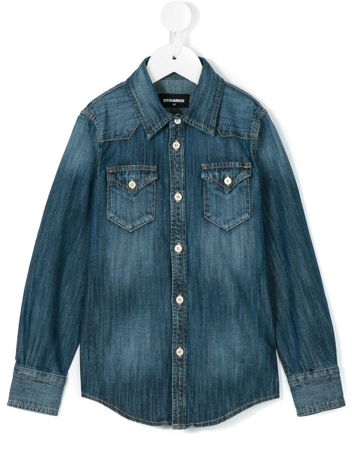 Dsquared2 Kids - Denim Shirt - Kids - Cotton - 4 Yrs, Blue