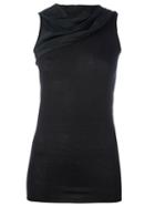 Rick Owens Lilies Draped Sleeveless Top, Women's, Size: 42, Black, Cotton/polyamide/viscose