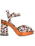 Charlotte Olympia Wild At Heart Sandals, Women's, Size: 37.5, White, Calf Leather/leather/rubber